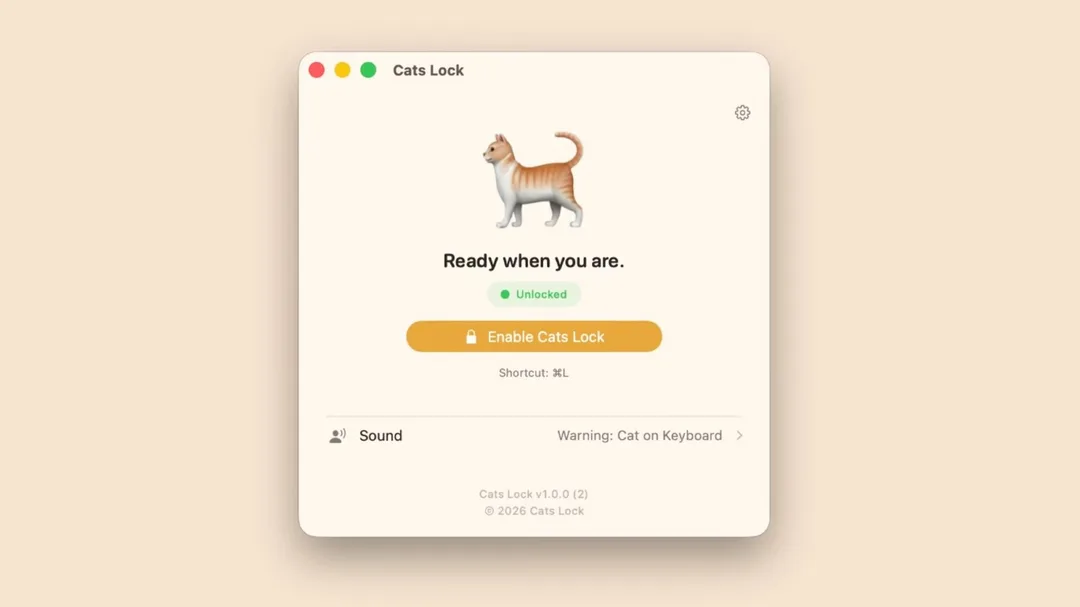 Cats Lock: приложение для Mac, которое спасёт работу от кота